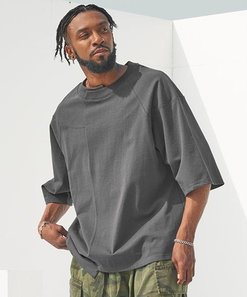 Tener Unbalanced Neck Boxy T-Charcoal Charcoal/Free