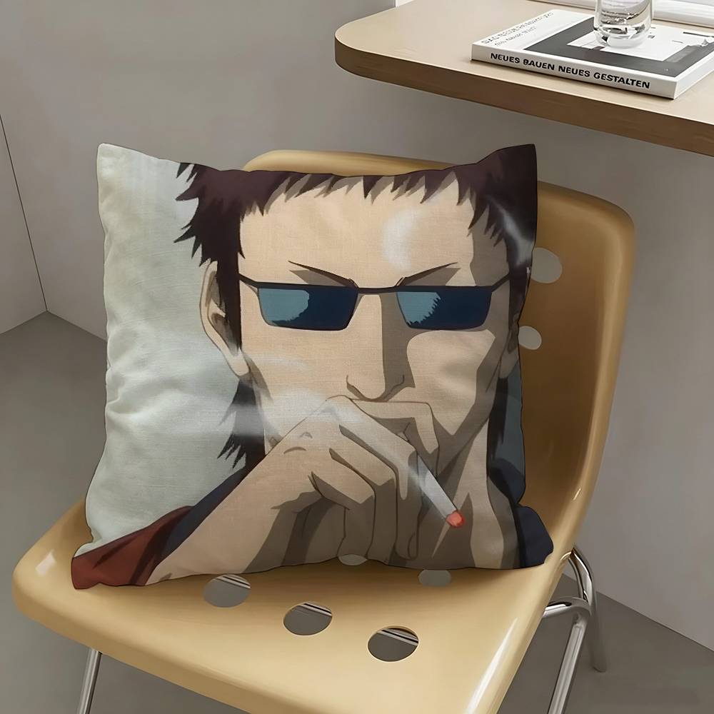 1pc Hasegawa Taizo Anime Cartoon Characters Pillow Case Fashion Square Pillowcase Bedroom Sofa Room Ins Decoration Leisure