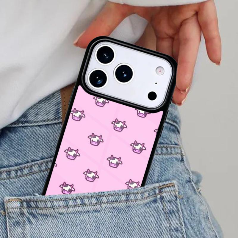 Animal Cute Cartoon Cow Phone Case for iPhone 16e 15 14 13 12 17 Pro Max Plus Air 17pro Cover Coque