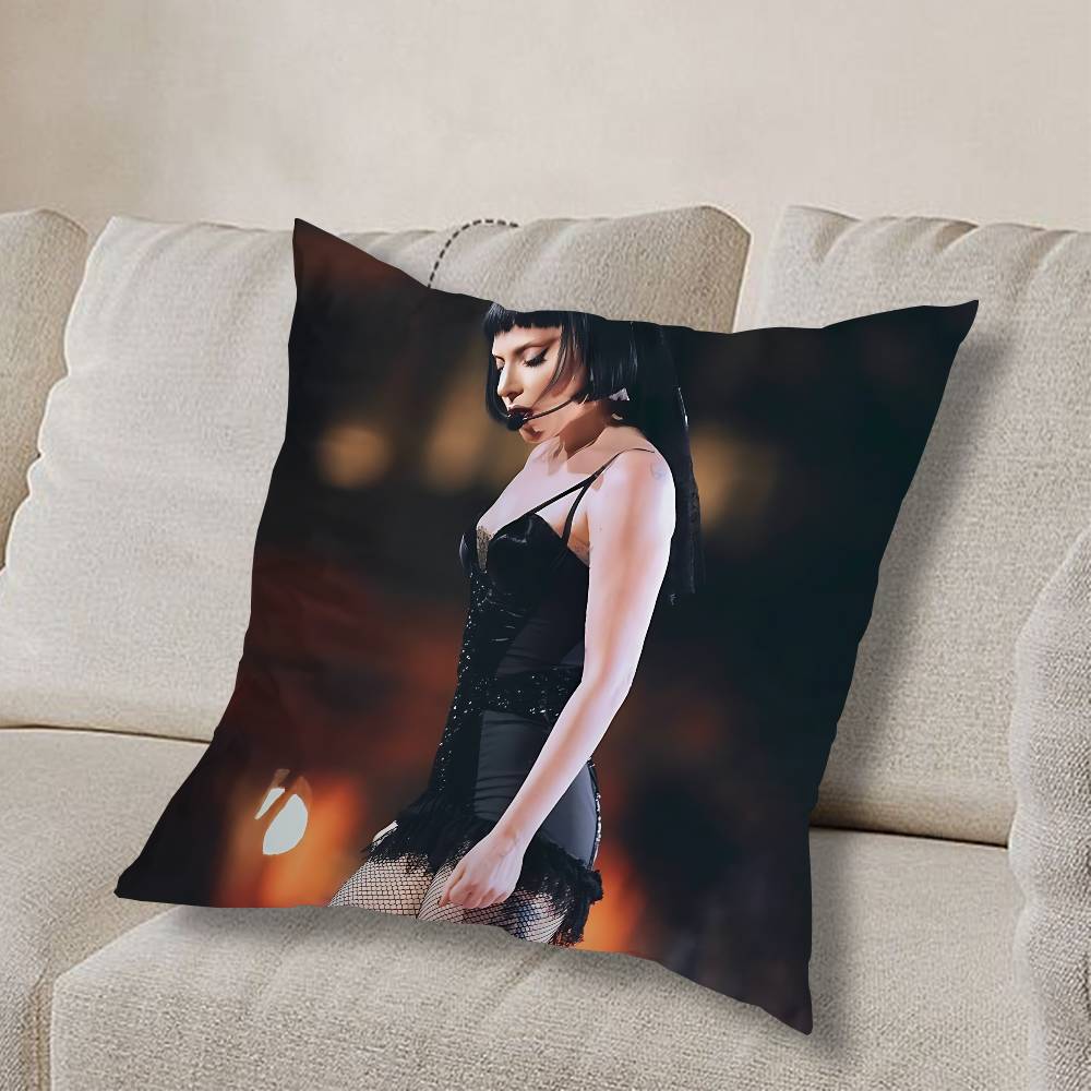 Mayhem L-Lady Gaga ART Pillow Case Square Double-Sided Printing Short Plush Sofa Cushion Cover Bedroom Bedside Pillow
