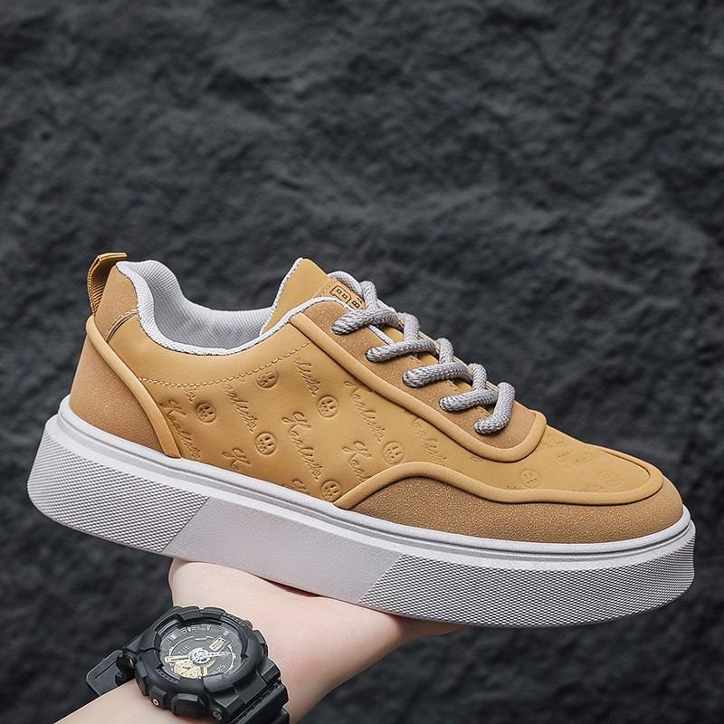 Autumn new men's casual sports shoes low-top lace-up fashionable versatile thick-soled heightening men's shoes trendy shoes men
