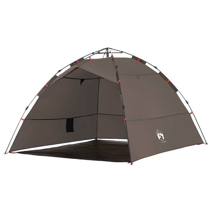 VidaXL Tente de pêche 4 personnes marron libération rapide, tente de camping, tente de jardin, abri d'extérieur, abri de 4005324