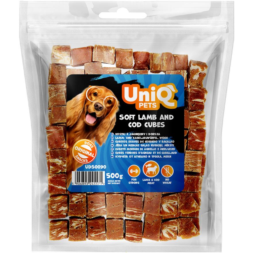 Przysmak Dla Psa Miękkie Kostki Z Jagnięciny I Dorsza Uniq Pets 500G