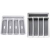 Silverware Tray with Non-slip TPR Linings Non-Slip Utensil Organizer Plastic Cutlery Tray for Kitchen Drawer for Spoon and Fork