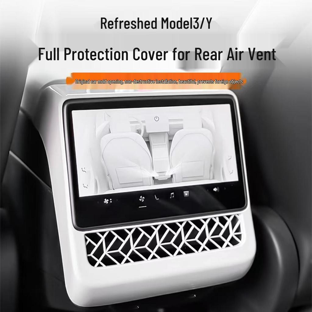 Tesla Model 3/Y Rear Air Outlet Protective Cover - Full Coverage Anti-Clogging Interior Accessory