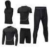 Men's 5-Piece Quick-Dry Sports & Fitness Set: Gym, Running, Basketball - All Seasons