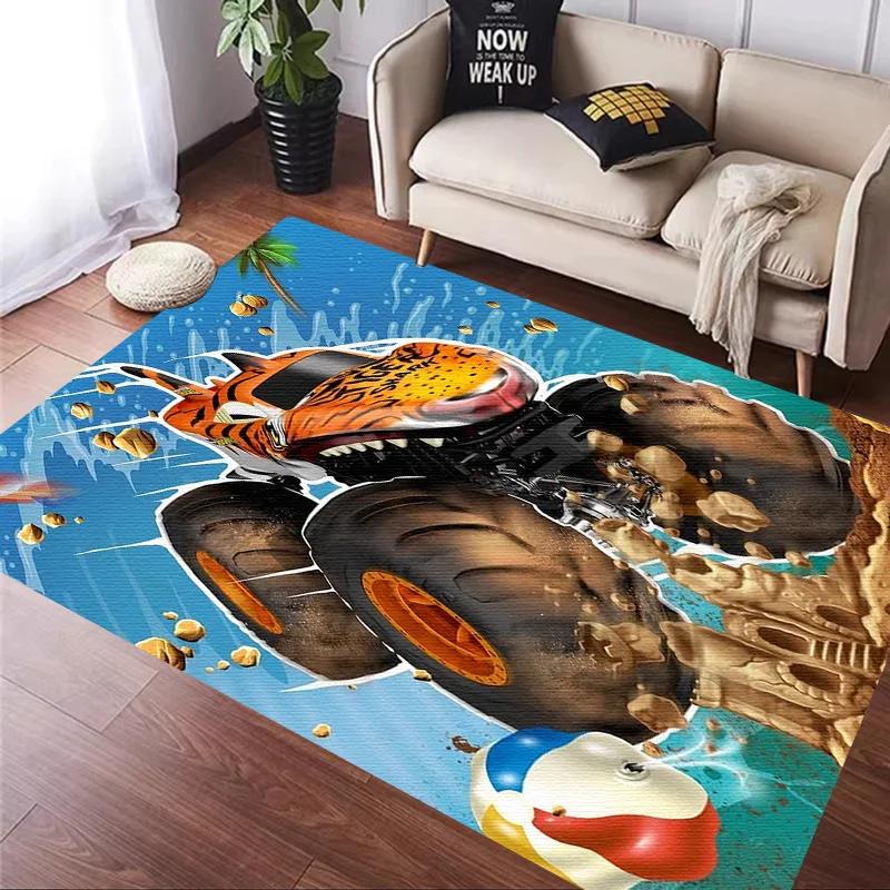 H-Hot Wheels-Themed Large Carpet Mat for Bedroom and Living Room Decor Stylish Area Rug Long Hallway Entryway Doormat Durable