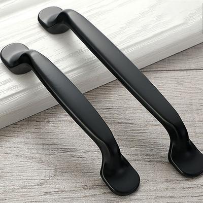 Matte Black with Screw Door Pulls Wardrobe Kitchen Drawer Pulls Cupboard Knobs Cabinet Handles Furniture Hardware