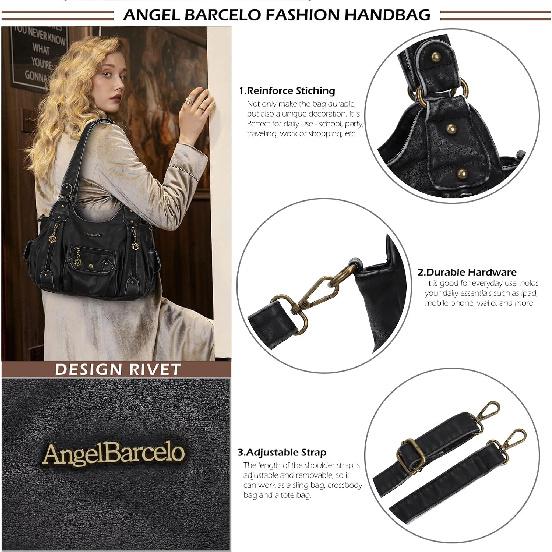 Angel Barcelo Purses for Women Soft PU Leather Shoulder Bag Crossbody Purse and Handbags