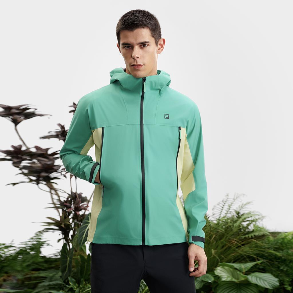 New FILA Athletics Mountain Versatile Waterproof And Windproof Windbreaker Jacket Men's Cardamom Green GN A11M527702F-GN