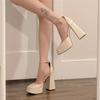 Light super small brock shoes bridesmaid mouth thick 12cm heel high heels show high wedding shoes summer 
