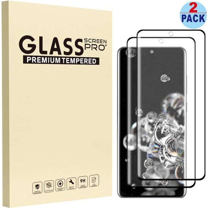 Protection d'écran - samsung - s20 ultra - verre trempé - 2 pièces - résistant aux rayures