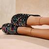 Foreign trade color sequined bag head half slippers women's summer wear 2025 new flat-bottomed large-size lazy cool slippers