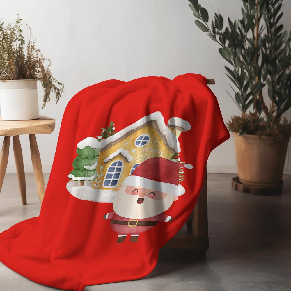 Tuniu Cute Christmas Plush Blanket for Sofa Bed Room Warm Soft Fleece Throw Blanket Gift