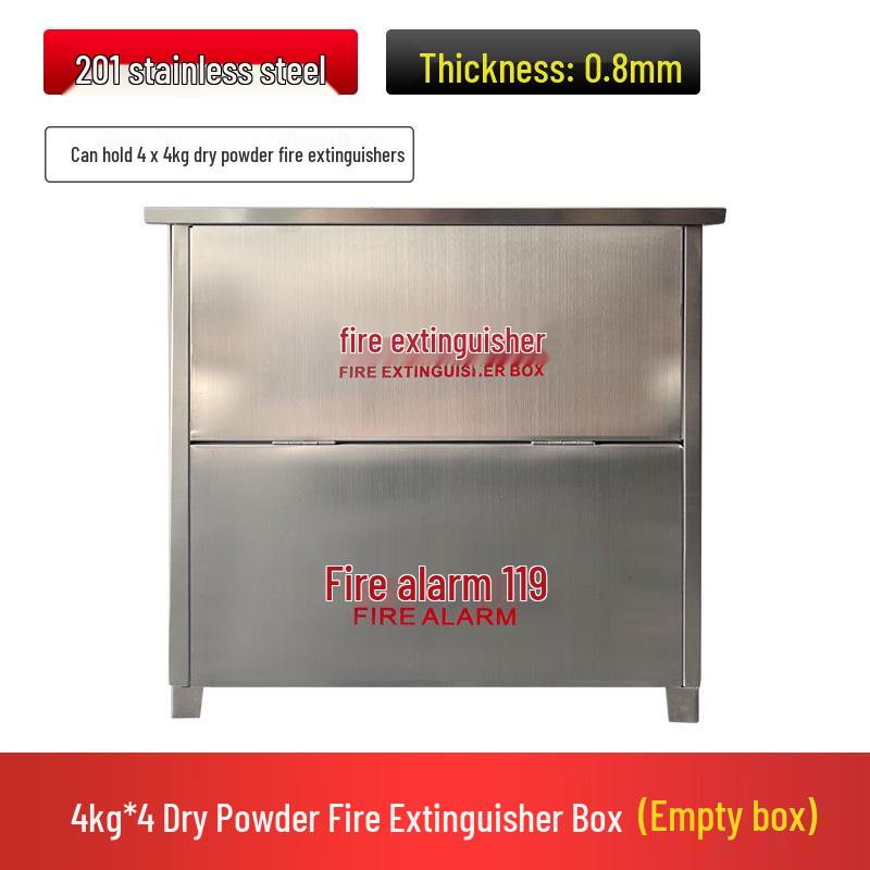 Stainless Steel Fire Extinguisher Box Set: 2-Piece, Fits 4kg/5kg Dry Powder Units