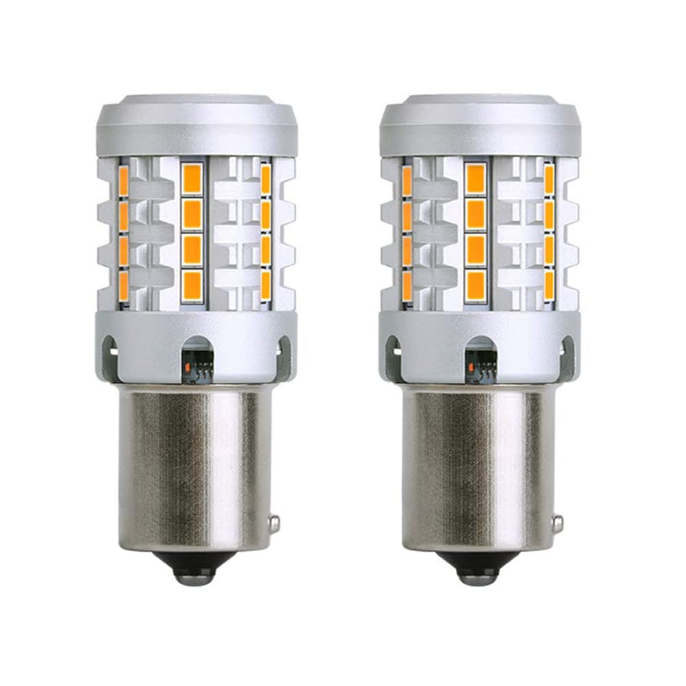 S25 Jedno LED směrové světlo, Jantarové, Vestavěný rezistor, 1156 BAU15S, PY21W, LED žárovka, Vysoký