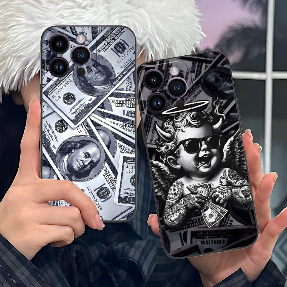 USD Dollar Printed Phone Case for iPhone 17 16 15 14 13 12 11 X XR XS 8 7 Air Pro Max Plus Mini Soft TPU Shockproof Cover
