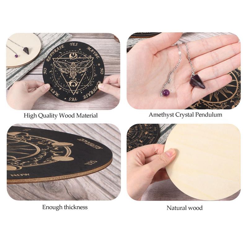 Star Pendulum Board Dowsing Divination Board Magics Meditation Decision Plate Metaphysical Message Board Witchs Altar Supplies