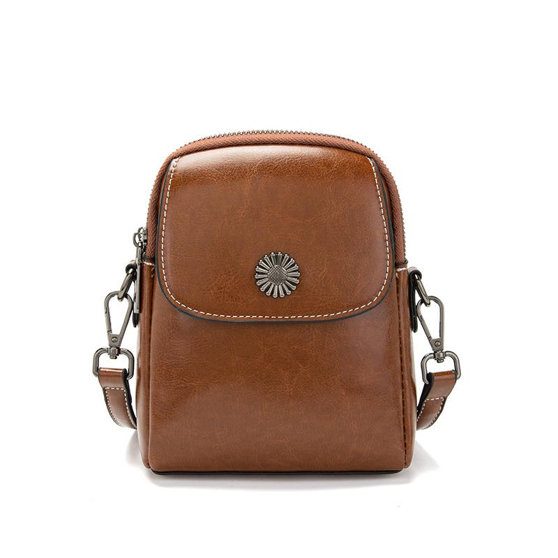 Spring and Summer Crossbody Bag for Women Versatile Vertical Multi Layer Shoulder Bag Retro Small Bag Fashionable High End Mobile Phone Bag