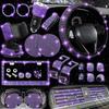 Anti-Slip Comfort Steering Wheel Cover No Inner Ring Elastic Band Diamond Rhinestone License Plate Frame Auto Interior Decoration Universal Black