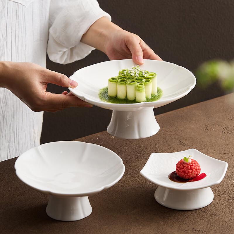 Nordic Ceramic High-Foot Fruit & Dessert Serving Plate