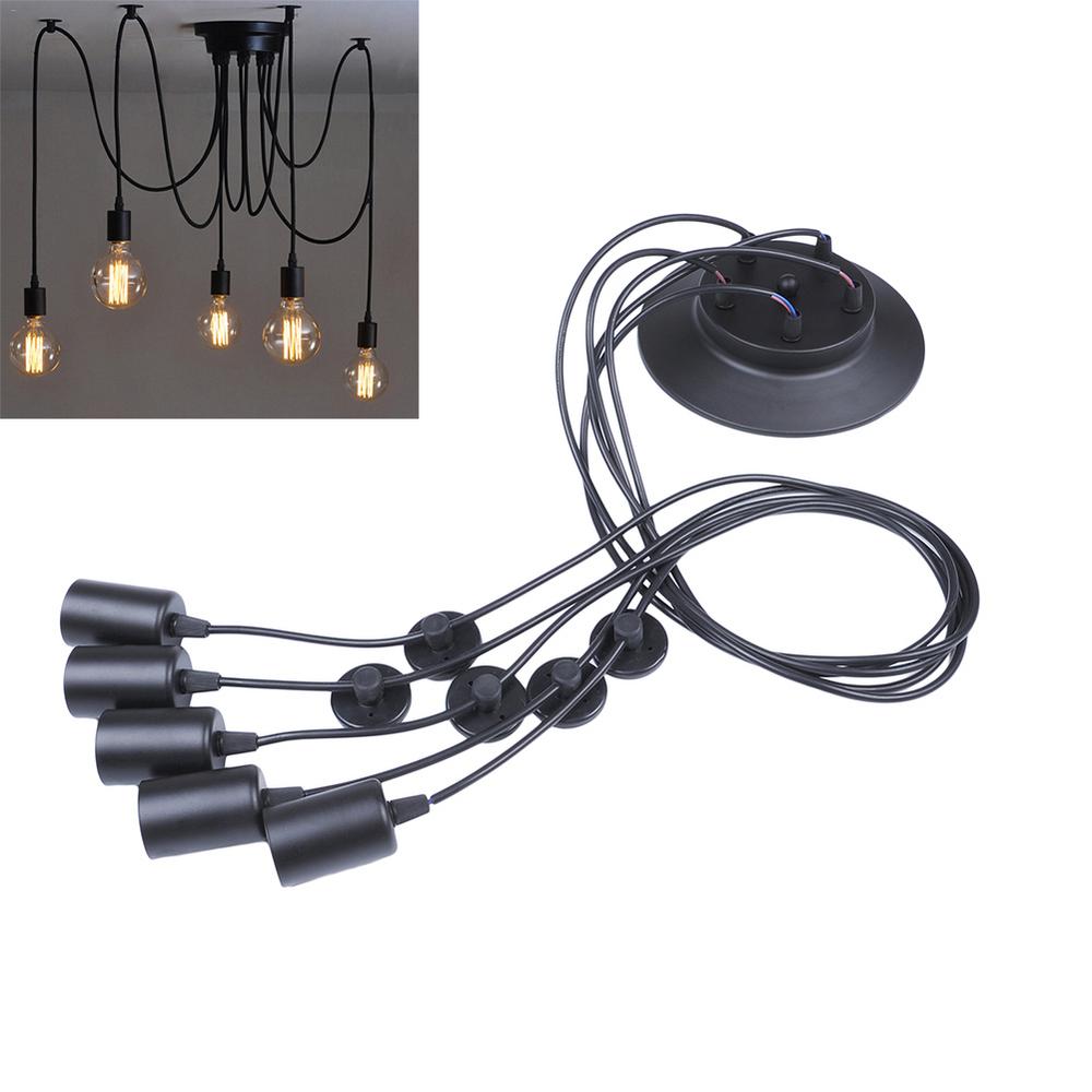 Hanging Light Cord Lamp Sockets Cable With Heads Vintage Hanging Lighting Rope Fixture For Industrial DIY Projects