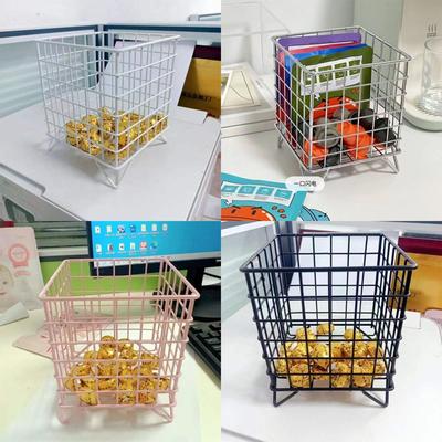 Office Desk Organizer Square Basket Storage Basket Pen Holder Desktop Basket Makeup Sorting Storage