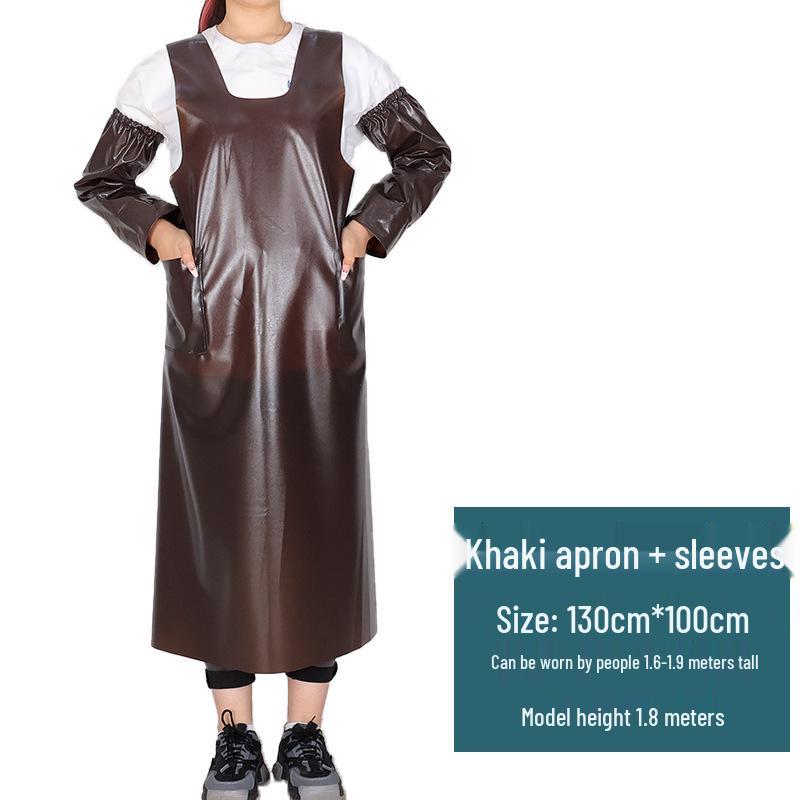 Extended Waterproof & Oil-Resistant Work Apron for Aquatic Product Slaughter