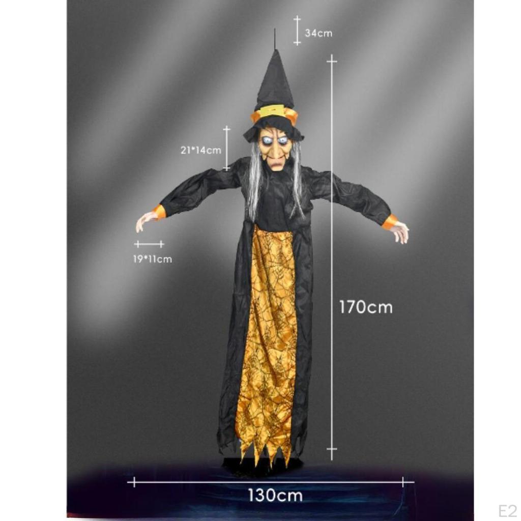 Halloween Hanging Witch Haunted House Horror Prop Lightweight Portable Decoration for Yard