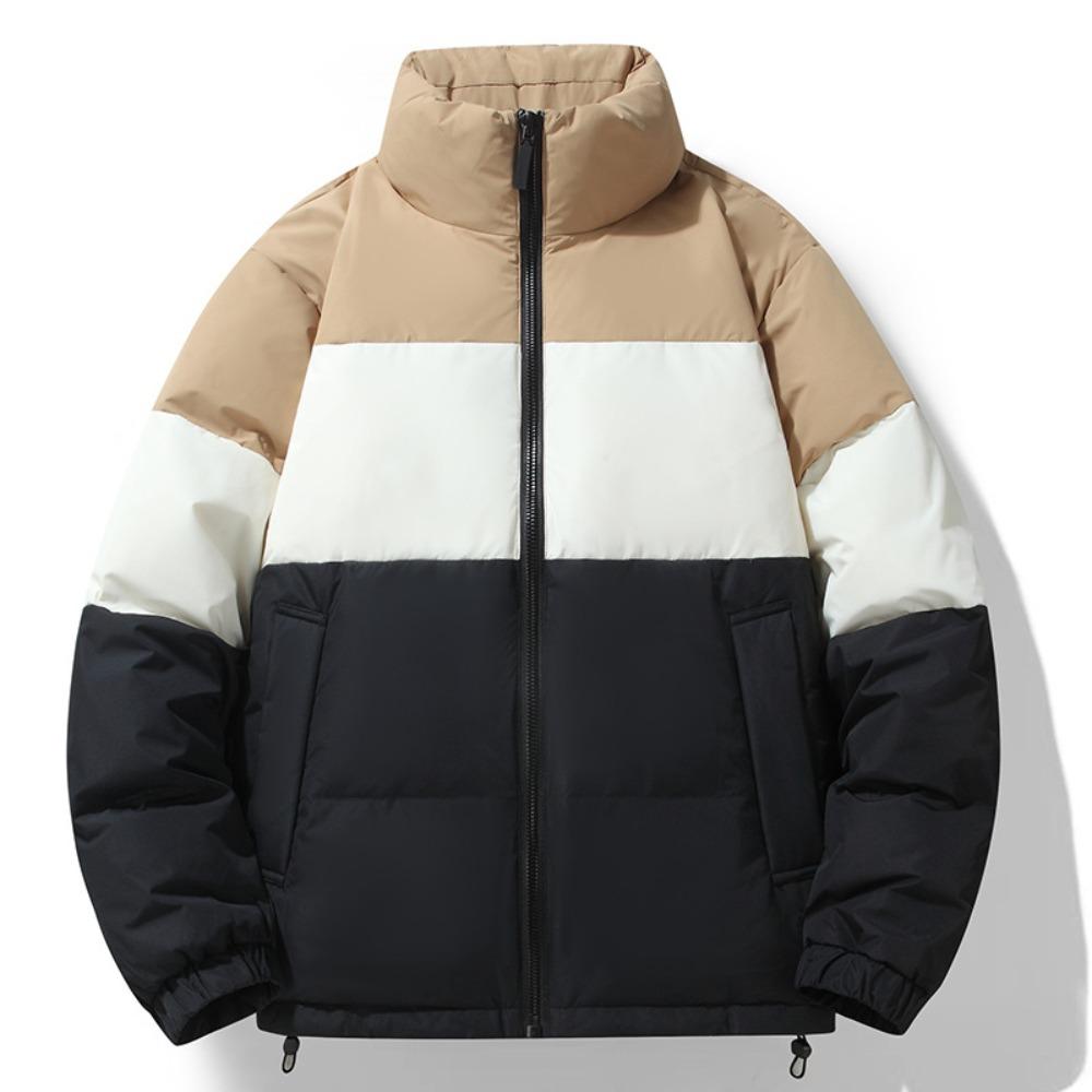 Winter New Couple, White Duck Down Stand-up Collar Thickened Warm Jacket Men's Bread Clothes