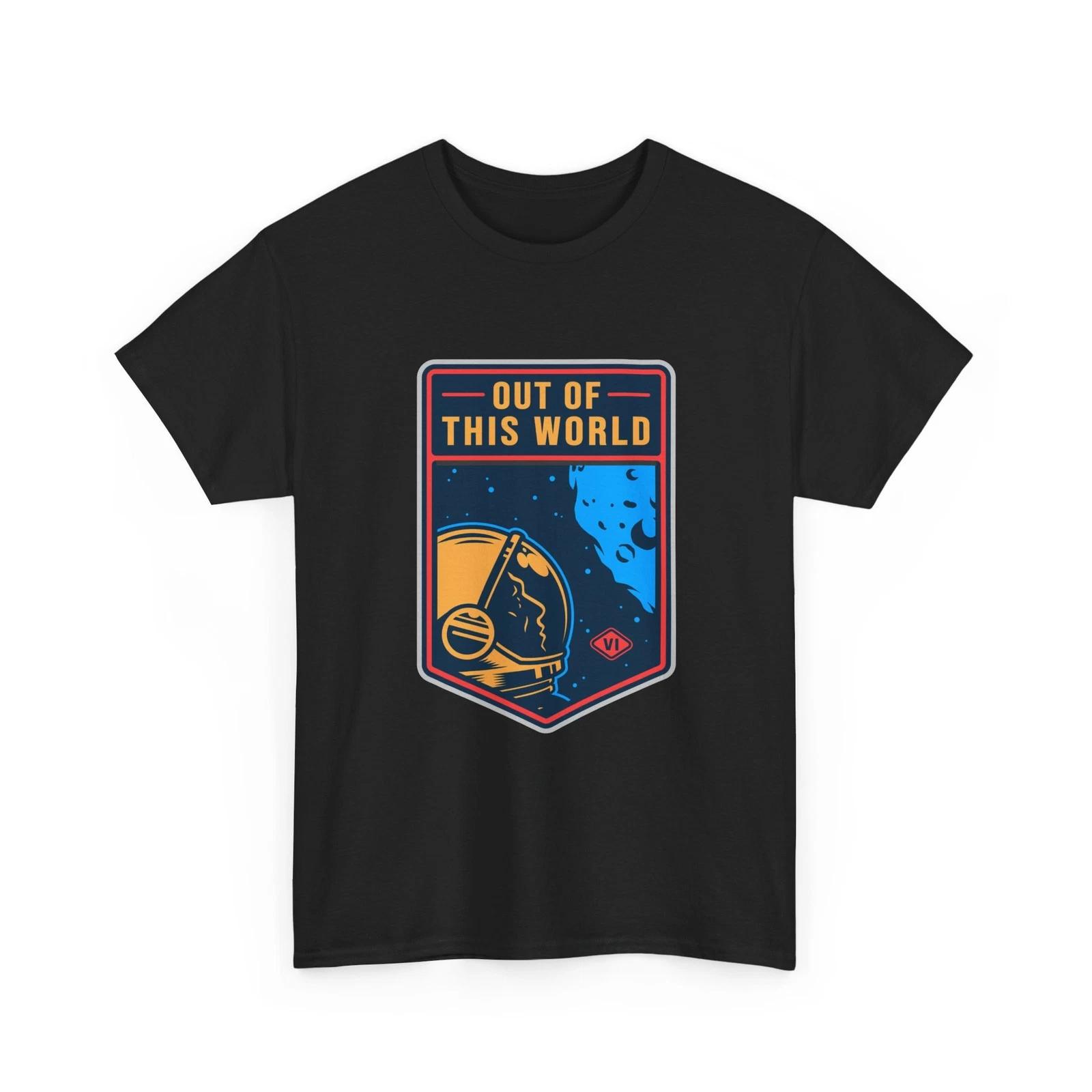 Out of This World Astronaut Helmet T-Shirt | Space Badge Tee, Cool T-Shirt 3XL