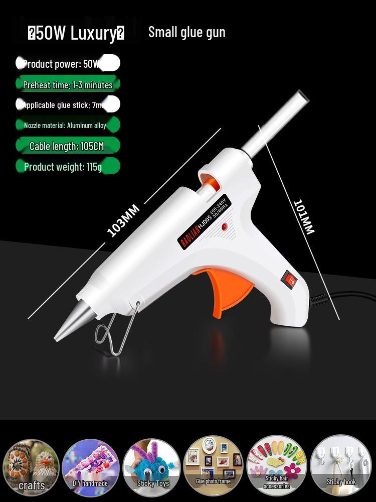 Compact High Viscosity Hot Melt Glue Gun with 7-11mm Glue Sticks