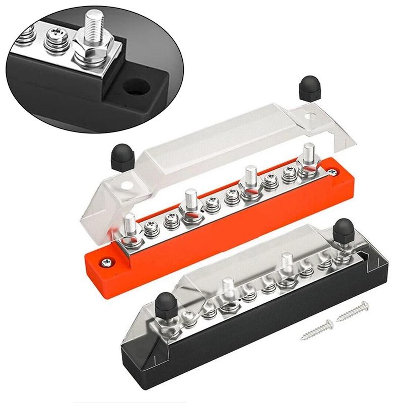 Positive Negative Bus Bar Battery Power Distribution Block 4 X M6 Car Terminal Block Studs 6 X M4 Terminal Bus Screws for Boat
