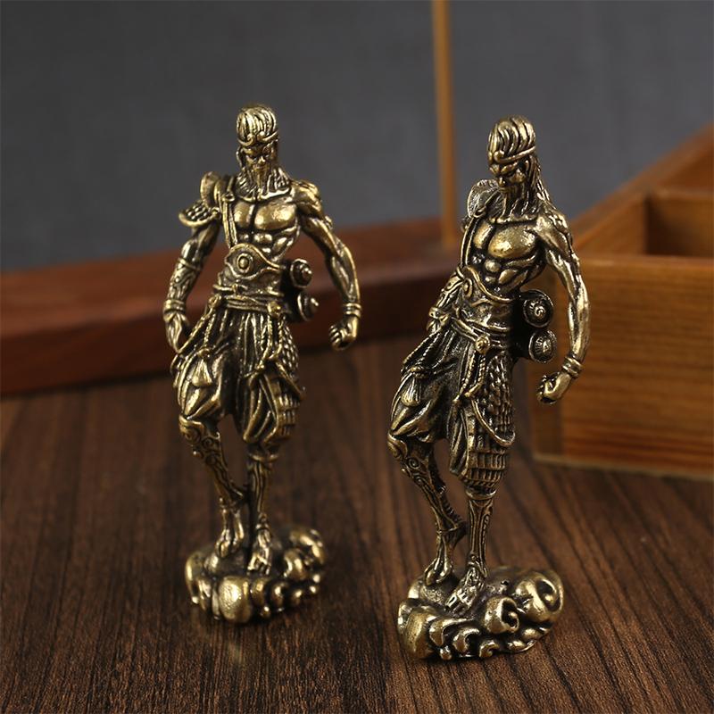 Koppar Apor Staty 3D Sun Wukong Spelfigur Koppar Apor Kung Staty Apor Kung Staff Dekorativ Kulturell Symbol Statyer