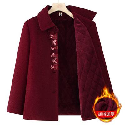 Festive Old Lady Winter Woolen Jacket Mink Top Old Man Tang Clothing Velvet Warm