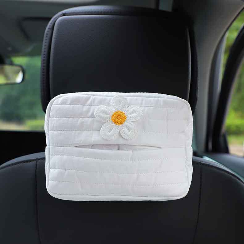 Cartoon cloth car tissue box Car seat back hanging paper box multi-functional car interior supplies