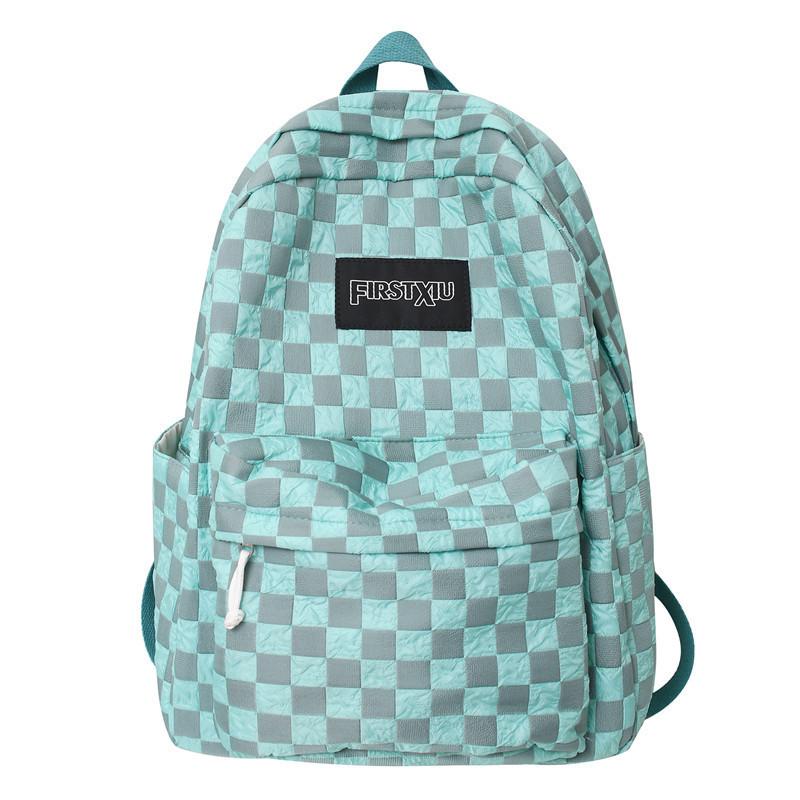 Pattern Simple Checkered Letter Decoration Student Leisure Backpack For School