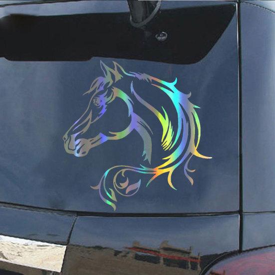 Car Styling Anti Head Waterproof Scratch Horse Laser Reflective Sticker Decal