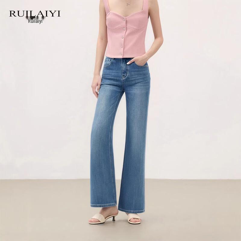

Ruilaiyi Women s High-Waist Flared Stretch Jeans L