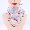 1Pcs Adjustable Protection Face Chiffon Print Mask Women Sun Protection Floral Scarf Ice Silk Neck Protector Bandana