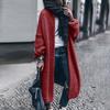 Women's  Long Sleeve  Color Loose Long Sweater Cardigan Hooded Outwear
