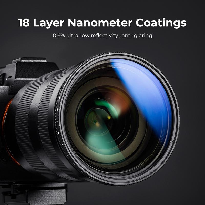 K&F CONCEPT 37-82mm ND2 To ND400 Adjustable Neutral Density Variable ND Camera Lenses Filter Cloth 49mm 52mm 58mm 62mm 67mm 77mm