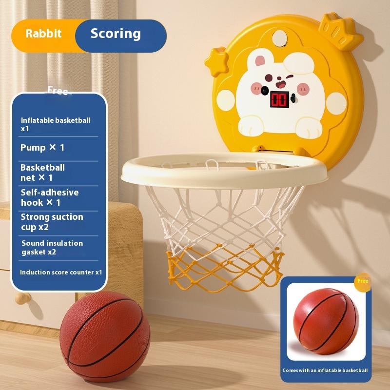 1 Set Athletic Cartoon Animal Basketball Board Foldable With Mini Basketball Training Toy For Kids Hanging Mini Basketball Hoop