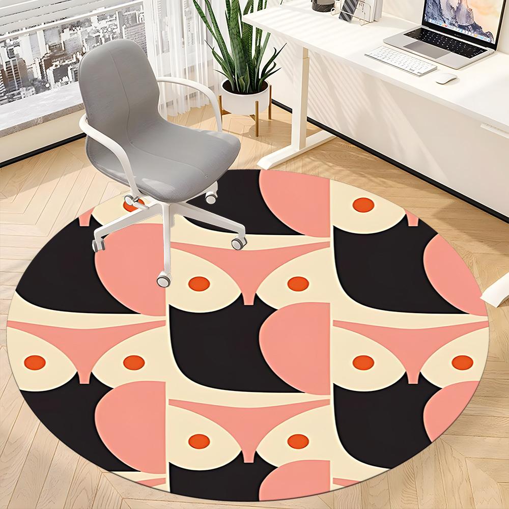1pc Bust Pattern Office Round Area Rug, Indoor Mat Suitable For Office, Under Office Chairs Bedroom Living Room Home Decor, Room Deco