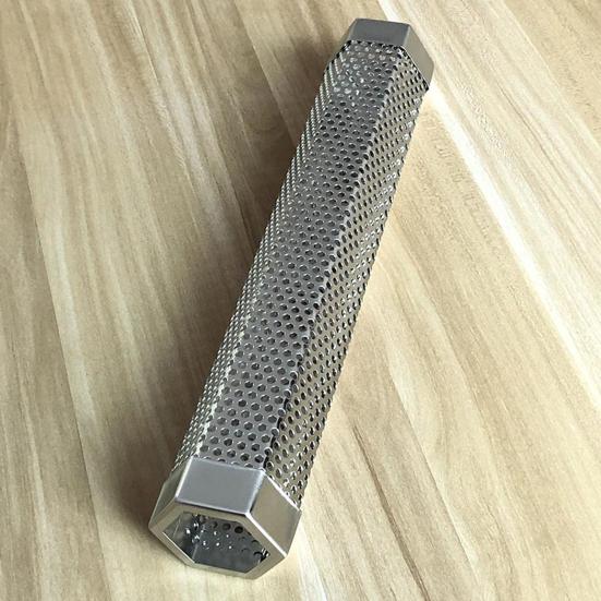 Pellet Tube Stainless Steel BBQ Smoke Tube with Ventilation Holes Heat-Resistant Easy To Clean Reusable Smoke Grill Tube Camping Accessories