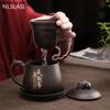Yixing Handmade Purple Clay Teacup With Filter Tea separation Office personal Water Cup Travel Tea Set Household Drinkware 350ml