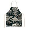 Dinosaur Print Apron with Hanging Neck, Sleeveless Cotton and Linen Apron, Kitchen Chores, Oil and Dirt Prevention Apron Can Be