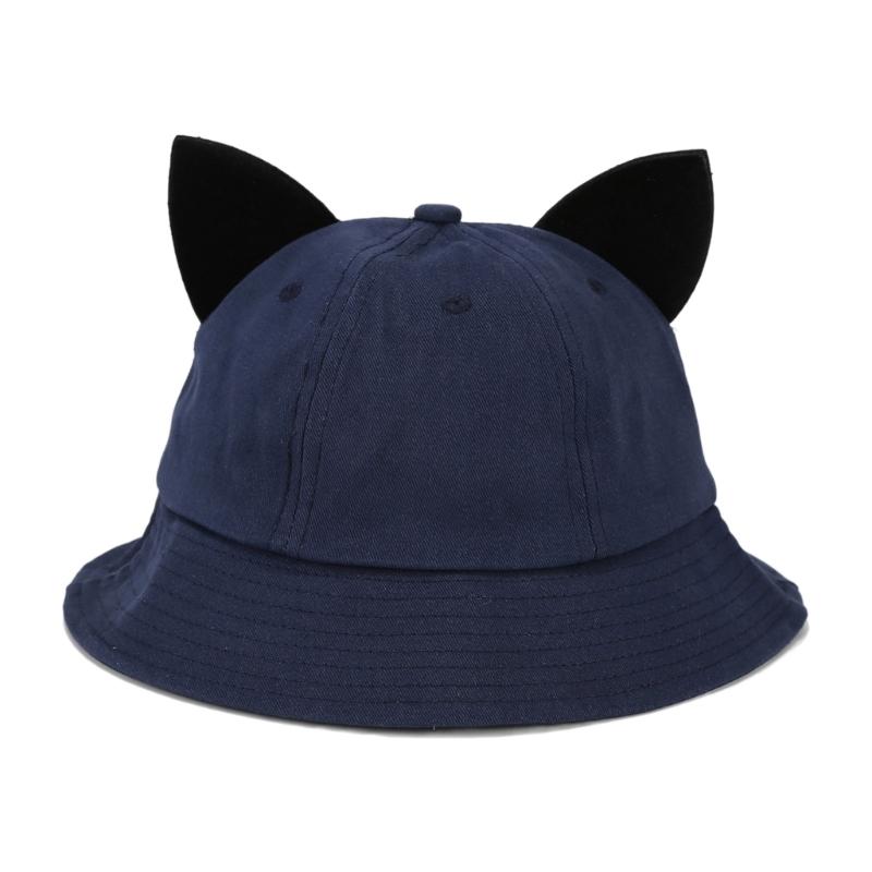 

Unisex Harajuku Bucket Hat Breathable Fisherman Hat Sun Hat Kitten Ear Decors Sports Vintage Kitten Ear