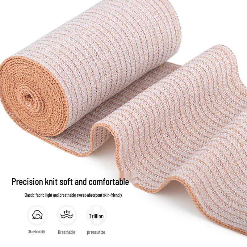 Light Brown Medium Stripe Breathable Elastic Bandage for Sports Compression and Fixation