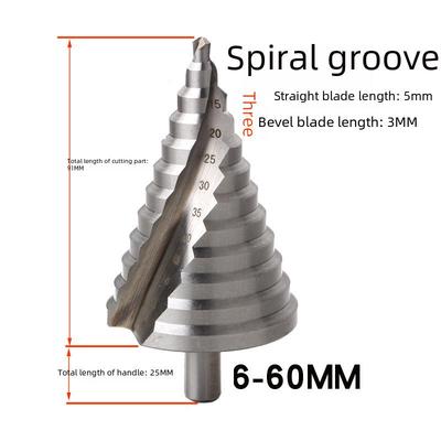 DIY-Spiralnut-Stufenbohrer mit 6–60 mm Pagoden-Design und 4241 Dreieckgriff zur Locherweiterung